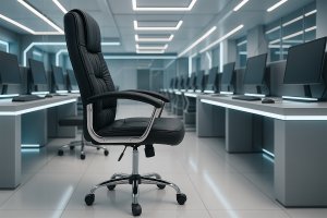 Krzesło biurowe Fotel biurowy czarny regulowane krzesło gabinetowy 8