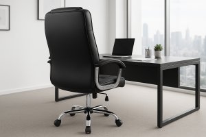 Krzesło biurowe Fotel biurowy czarny regulowane krzesło gabinetowy 9