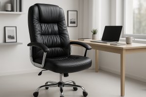 Krzesło biurowe Fotel biurowy czarny regulowane krzesło gabinetowy 10