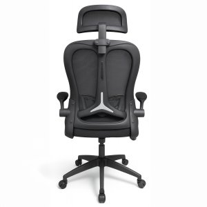 Fotel obrotowy czarny siatka krzesło ergonomiczny z zagłówkiem 4