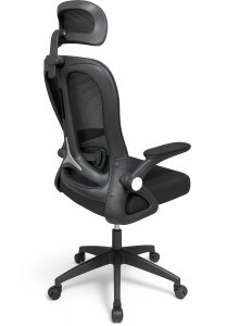 Fotel obrotowy czarny siatka krzesło ergonomiczny z zagłówkiem 5