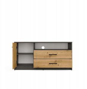 Szafka RTV SIMPLO 1D2S Stolik TV 2 Szuflady 1 Drzwi ANTRACYT DĄB ARTISAN 7