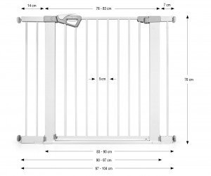 Milly Mally Bramka zabezpieczająca Barierka na schody z rozszerzeniami Guardy 104 White 11