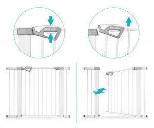 Milly Mally Bramka zabezpieczająca Barierka na schody z rozszerzeniami Guardy 104 White 9
