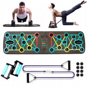Deska uchwyty do pompek ćwiczeń PUSH UP wielofunkcyjna 16w1 + GUMY oporowe PB-2000 2