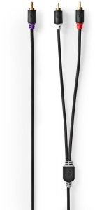 Kabel Nedis Kabelis 1x RCA - 2x RCA Subwoofer 3m 5412810335688 CABW24000AT30 (5412810335688) 3