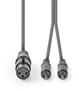 Kabel Nedis XLR - RCA (Cinch) x2 1.5m szary (COTH15220GY15) 2