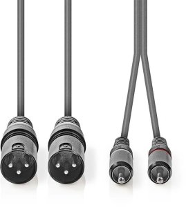 Kabel Nedis Kabelis 2x XLR M - 2x RCA M 1.5m 5412810295784 COTH15210GY15 (5412810295784) 2