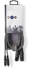 Kabel Nedis Kabelis 2x XLR M - 2x RCA M 1.5m 5412810295784 COTH15210GY15 (5412810295784) 3