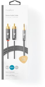 Kabel Nedis Kabel AUX 3.5mm - 2x RCA 2m 5412810318650 CATB22200GY20 (5412810318650) 6