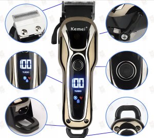 MASZYNKA DO GOLENIA STRZYŻENIA TRYMER DO WŁOSÓW BRODY BARBER KEMEI USB 10w1 4