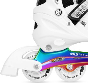 Łyżworolki, wrotki, łyżwy hokejowe, wrotko-rolki świecące LED z wymienną płozą 4w1 Nils Extreme NH10905 rozmiar S 31-34 5