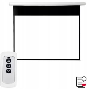 EKRAN PROJEKCYJNY ŚCIENNY ELEKTRYCZNY DUŻY 265X179 CM 125" FULL HD + PILOT 11
