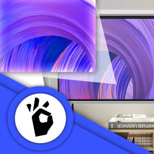 EKRAN PROJEKCYJNY ŚCIENNY ELEKTRYCZNY DUŻY 265X179 CM 125" FULL HD + PILOT 4