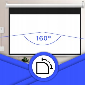 EKRAN PROJEKCYJNY ŚCIENNY ELEKTRYCZNY DUŻY 265X179 CM 125" FULL HD + PILOT 5