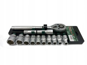 Zestaw narzędzi 1/2" nasadki, grzechotka 12el (10-24mm) (6-kątnych) 2