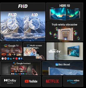 CHiQ L40FT TV 40", FHD, smart, Google TV, dbx-tv, Dolby Audio, Frameless 4