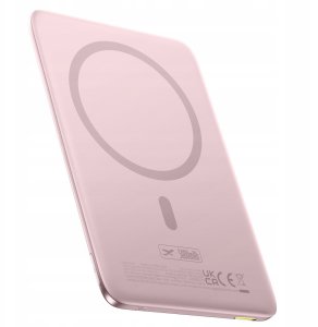 Powerbank Baseus PicoGo AM41 5000mAh 20W Ultra-Slim kompatybilny z MagSafe z kablem Baseus Simple USB-C 60W 30cm - różowy 6