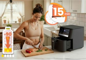 Frytkownica beztłuszczowa Air fryer Berdsen BD-662 czarna 9