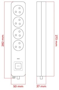Listwa zasilająca DPM FMP4030W, 4 gniazda, 3m, biała 4