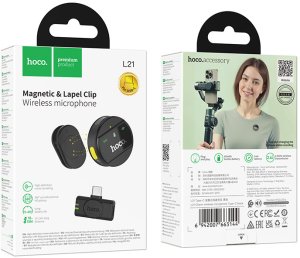 Mikrofon Hoco Mikrofon bezpzewodowy USB C L21 czarny 3