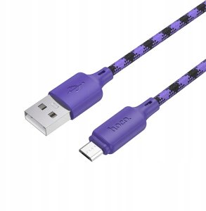 Kabel USB A do Micro USB Hoco 2,4A 1 m X116 gradient fioletowy 2