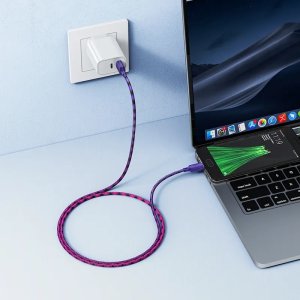 Kabel USB A do Micro USB Hoco 2,4A 1 m X116 gradient fioletowy 4