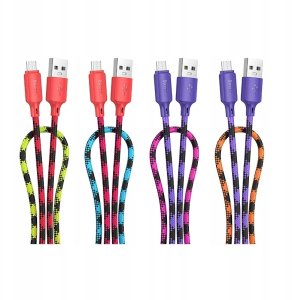 Kabel USB A do Micro USB Hoco 2,4A 1 m X116 gradient fioletowy 5