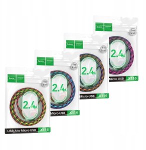 Kabel USB A do Micro USB Hoco 2,4A 1 m X116 gradient fioletowy 7