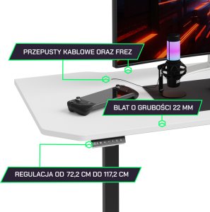 Biurko Z Regulacją Wysokości Hypernova 100 Cm Biała 4