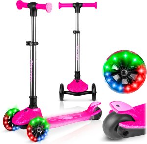 Hulajnoga Ricokids Hulajnoga trójkołowa dla dzieci balansowa świecąca w ciemności Ricokids Jelly - różowa 2