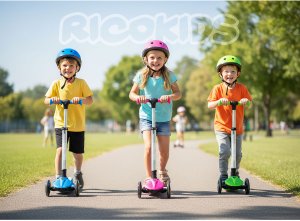 Hulajnoga trójkołowa dla dzieci balansowa świecąca w ciemności Ricokids Jelly - różowa 11