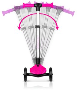 Hulajnoga trójkołowa dla dzieci balansowa świecąca w ciemności Ricokids Jelly - różowa 4