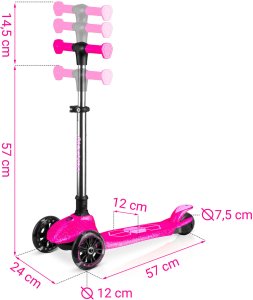 Hulajnoga trójkołowa dla dzieci balansowa świecąca w ciemności Ricokids Jelly - różowa 6