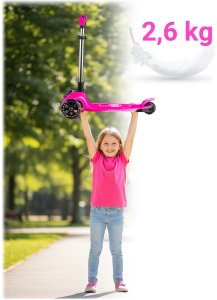 Hulajnoga trójkołowa dla dzieci balansowa świecąca w ciemności Ricokids Jelly - różowa 10