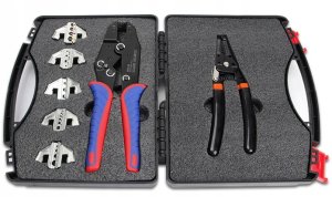 Zestaw zaciskarka z wymiennymi beznarzędziowo szczękami + cęgi 5