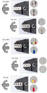 Zestaw zaciskarka z wymiennymi beznarzędziowo szczękami + cęgi 8