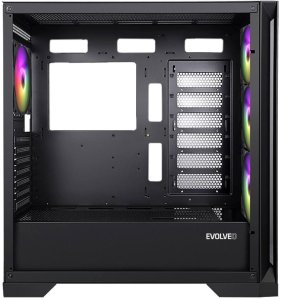 EVOLVEO Ptero Q2G, skříň ATX, 4x ARGB ventilátor, čelní+boční panel sklo, černá 2