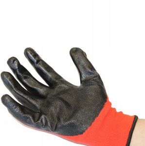 RĘKAWICE ROBOCZE RĘKAWICZKI OCHRONNE XL LATEKS LATEX POWLEKANE MOCNE 10 PAR 2