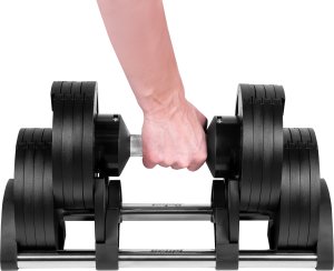 Hantel żeliwny regulowany automat 36 kg, skok co 2kg, REBEL ACTIVE 4