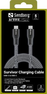 Kabel USB Sandberg USB-C - USB-C 2 m Czarny (441-67) 2