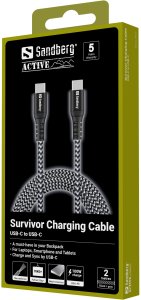 Kabel USB Sandberg USB-C - USB-C 2 m Czarny (441-67) 3