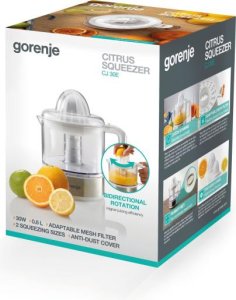 Wyciskarka do cytrusów Gorenje | Citrus Juicer | CJ30E | Type Citrus Juicer | White | 30 W | Number of speeds 1 8