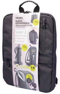 Plecak na laptopa TROIKA Black Expandable, 16", czarny 5