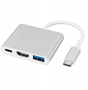 Adapter HUB Przejściówka USB-C do USB-C / USB 3.0 / HDMI 4K 3w1 Do MacBook 2