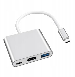 Adapter HUB Przejściówka USB-C do USB-C / USB 3.0 / HDMI 4K 3w1 Do MacBook 3