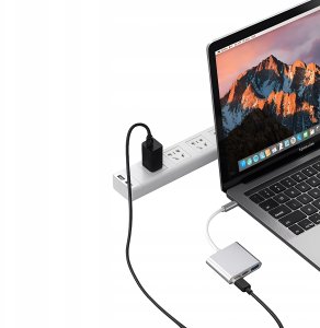 Adapter HUB Przejściówka USB-C do USB-C / USB 3.0 / HDMI 4K 3w1 Do MacBook 4