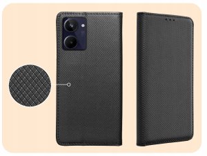 Hello Case ETUI Z KLAPKĄ DO REALME 10 4G CZARNE ZAMYKANE MAGNETYCZNE KABURA OCHRONNE 4