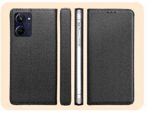 Hello Case ETUI Z KLAPKĄ DO REALME 10 4G CZARNE ZAMYKANE MAGNETYCZNE KABURA OCHRONNE 6