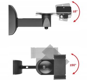 Uchwyt na Głośnik Ścienny Uniwersalny MX-045 2szt. do kolumn satelit regulowany 8